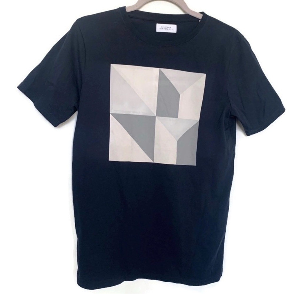 NWT Anthropologie Saturdays T-shirt top origami XSmall blue short sleeves tee